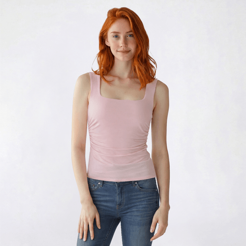 Juniors Madden Girl Square Neck Side Ruch Split Hem Tank Top - image 