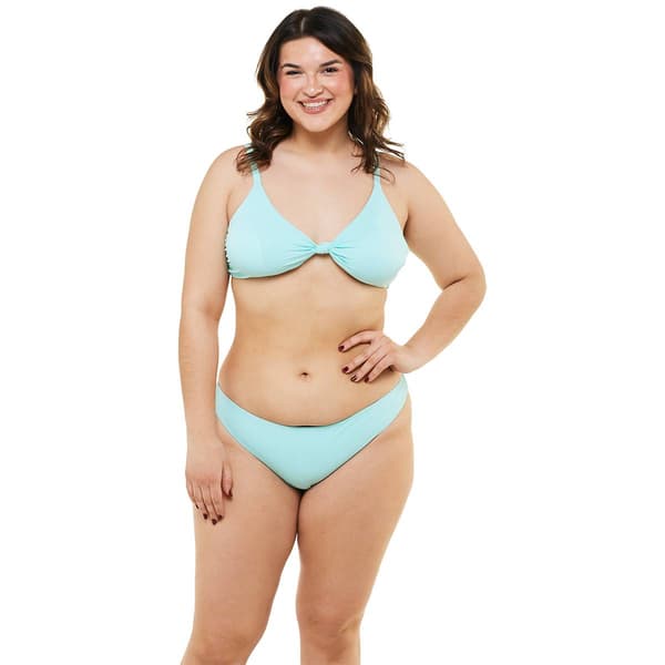 Juniors Plus YMI Solid Knotted Triangle Top Bikini Set - image 