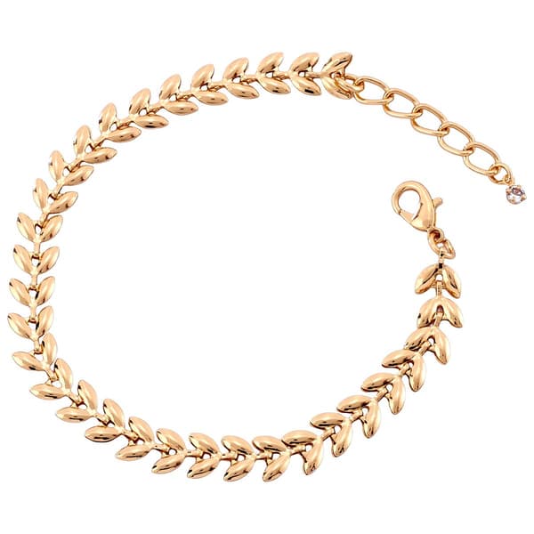 Design Collection 7.5in. Gold-Tone Fishbone Link Chain Bracelet - image 