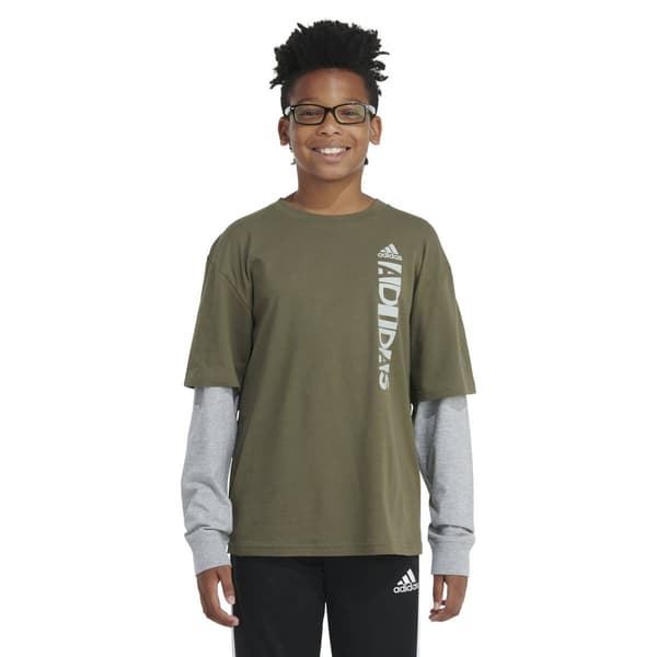 Boys &#40;8-18&#41; adidas&#40;R&#41; Checks Layered Long Sleeve Tee