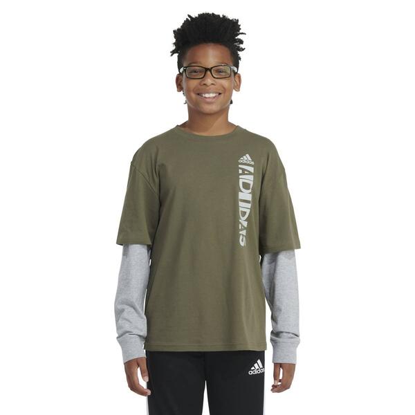 Boys &#40;8-18&#41; adidas&#40;R&#41; Checks Layered Long Sleeve Tee - image 