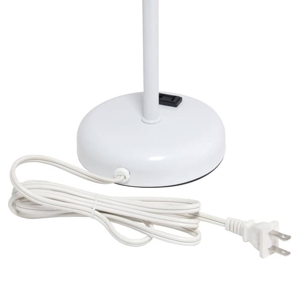 LimeLights White Stick Lamp wCharging Outlet/White Shade-Set of 2