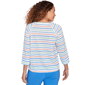 Womens Hearts of Palm All Sun and Games Stripe Henley Blouse - image 2