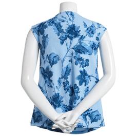 Womens Calvin Klein Cap Sleeve Floral Textured Blouse