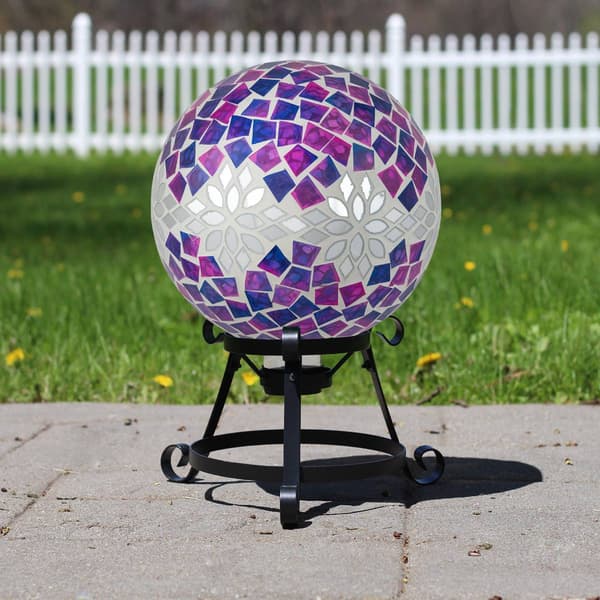Northlight Seasonal Mosaic Floral Outdoor Garden Gazing Ball