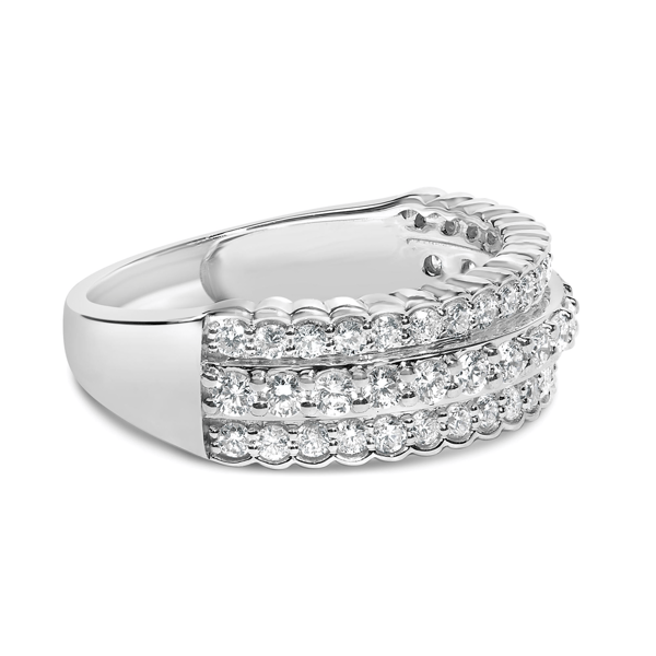 Haus of Brilliance 1ctw. Lab Grown Diamond 3 Row Band Ring