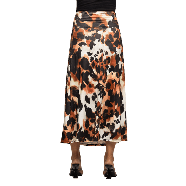 Womens 24/7 Comfort Apparel Animal Print Maternity Maxi Skirt