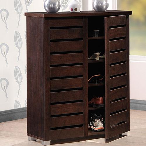 Baxton Studio Adalwin 2 Door Shoe Storage Cabinet