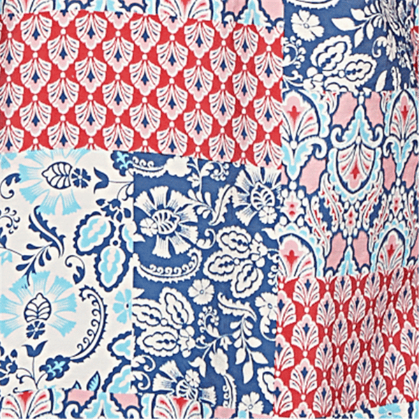 Petite Ruby Rd. Indigo Go Pintuck Patchwork Henley Blouse