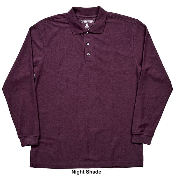Mens Architect&#174; Herringbone Jacquard Long Sleeve Polo