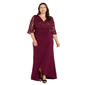 Plus Size R&M Richards 3/4 Sleeve Embroidred Top Side Drape Gown - image 1