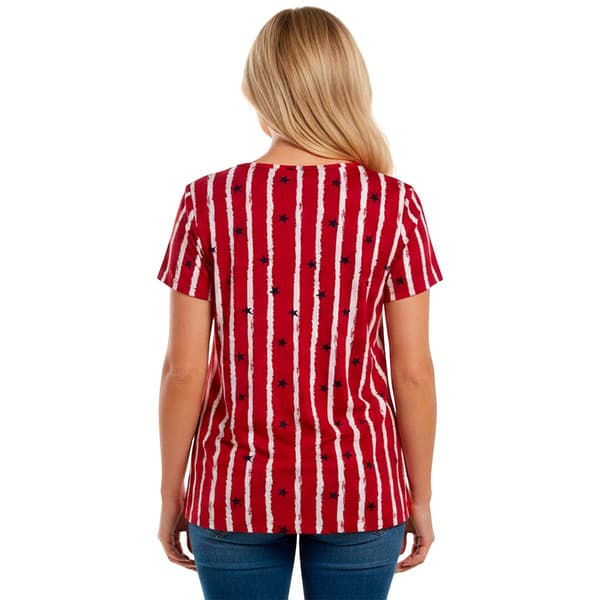 Plus Size Runway Ready Americana Stars Stripe Short Sleeve Tee