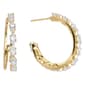 Athra 14kt. Gold Over Brass & CZ Double Hoop Earrings - image 1