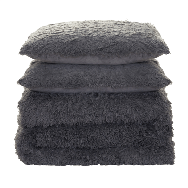 Sweet Home Collection Plush Shaggy 3pc. Comforter Set