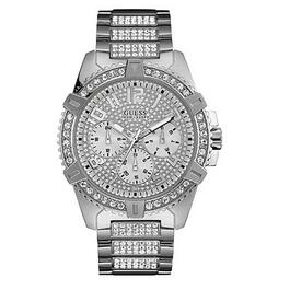 Mens Guess Silver-Tone Showstopping Presence Watch - U0799G1