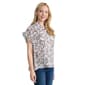 Petite Jones New York Short Ruffle Sleeve V Neck Paisley Blouse - image 3
