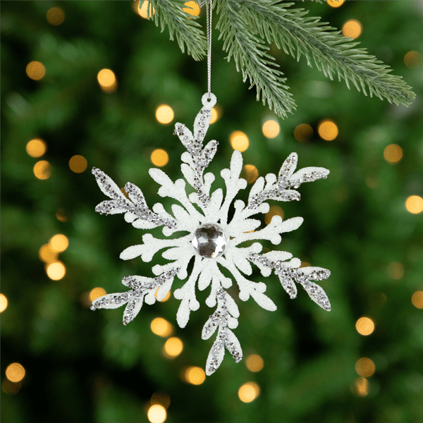 Northlight 4ct. Glitter Snowflakes Christmas Ornaments