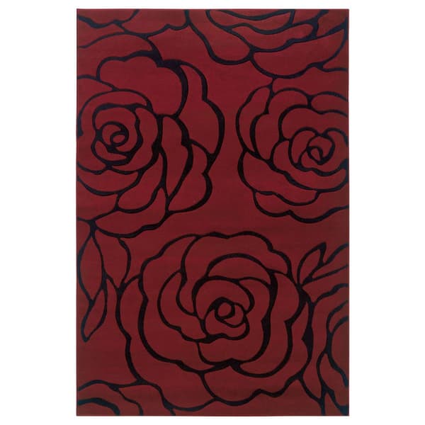 Linon Milan Collection Rose Accent Rug - 2x3