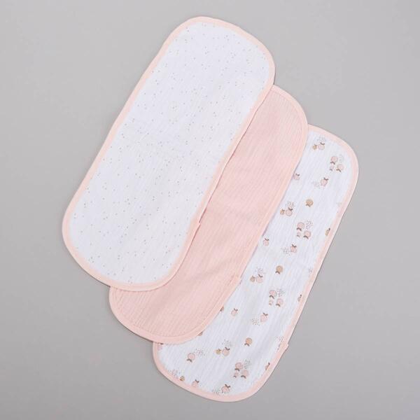Baby Unisex Elephant and Castle 3pk. Apple Burp Cloths - image 