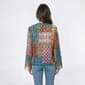 Womens Nicole Miller Long Sleeve Patchwork Abbie Blouse - image 2