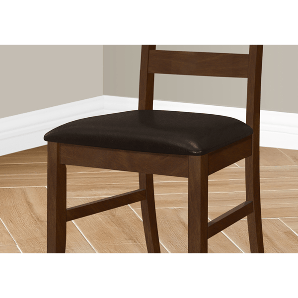 Monarch Specialties 37in. Brown Leather Dining Chair - Set Of 2