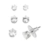Napier Silver-Tone Cubic Zirconia Trio Stud Earrings Set - image 1