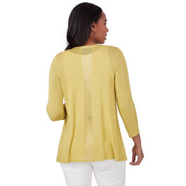 Plus Size Emaline Key Items Solid 3/4 Sleeve Drape Front Cardigan