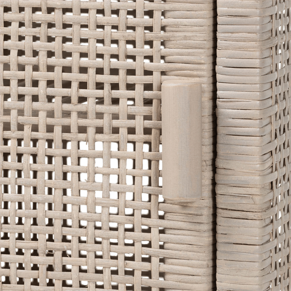 bali & pari Vivan Handwoven Wicker Natural Rattan Nightstand