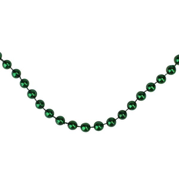 Northlight Seasonal Shiny Metallic Green Beaded Christmas Garland - image 