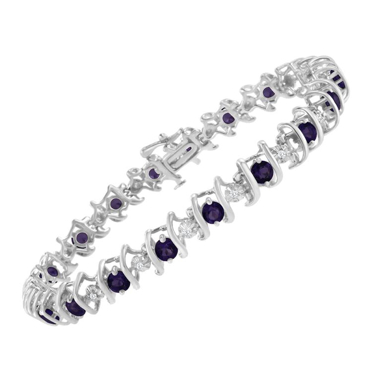 Gemstones Classics™ Amethyst & Diamond Tennis Bracelet