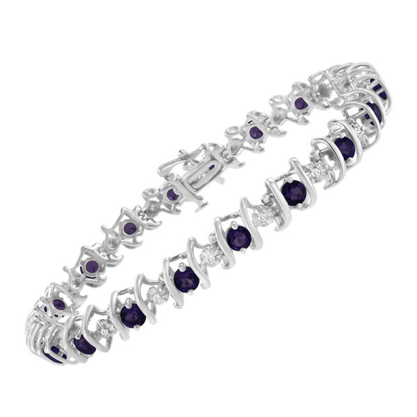 Gemstones Classics&#8482; Amethyst & Diamond Tennis Bracelet