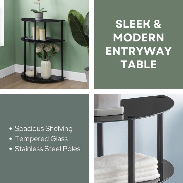 Convenience Concepts Designs2Go 3 Tier Half-Circle Hall Table