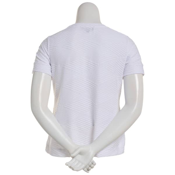 Womens Emily Daniels Short Sleeve Textured Tee with Band Trim