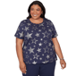 Plus Size Alfred Dunner Lady Liberty Short Sleeve Foil Stars Tee - image 1