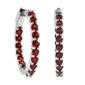 Gemstone Classics&#40;tm&#41; Round Garnet Inside-Out Hoop Earrings - image 1