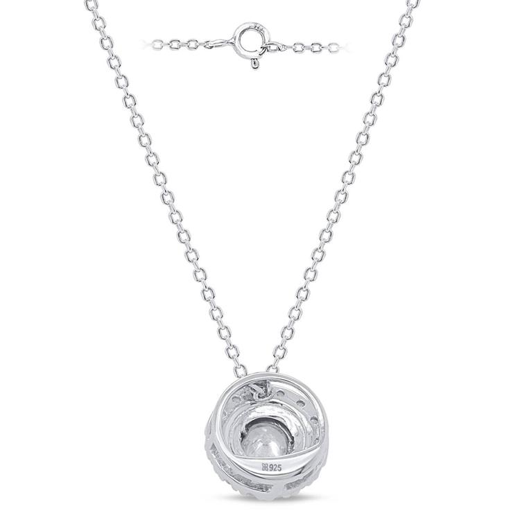Nova Star® Sterling Silver 1/4ctw. Lab Grown Diamond Halo Pendant