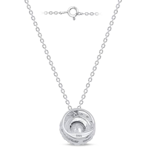Nova Star&#174; Sterling Silver 1/4ctw. Lab Grown Diamond Halo Pendant