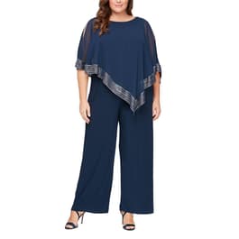 Plus Size SLNY Foil Trim Poncho Jumpsuit