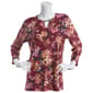 Womens Emily Daniels 3/4 Sleeve Foil Floral Bar Neck Blouse - image 1
