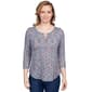 Womens Ruby Rd. Teal Appeal Space Dye Knit Top - image 1