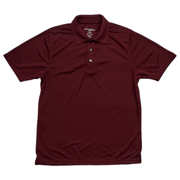 Mens Cross & Winsor&#174; Solid Rice Stitch Golf Polo