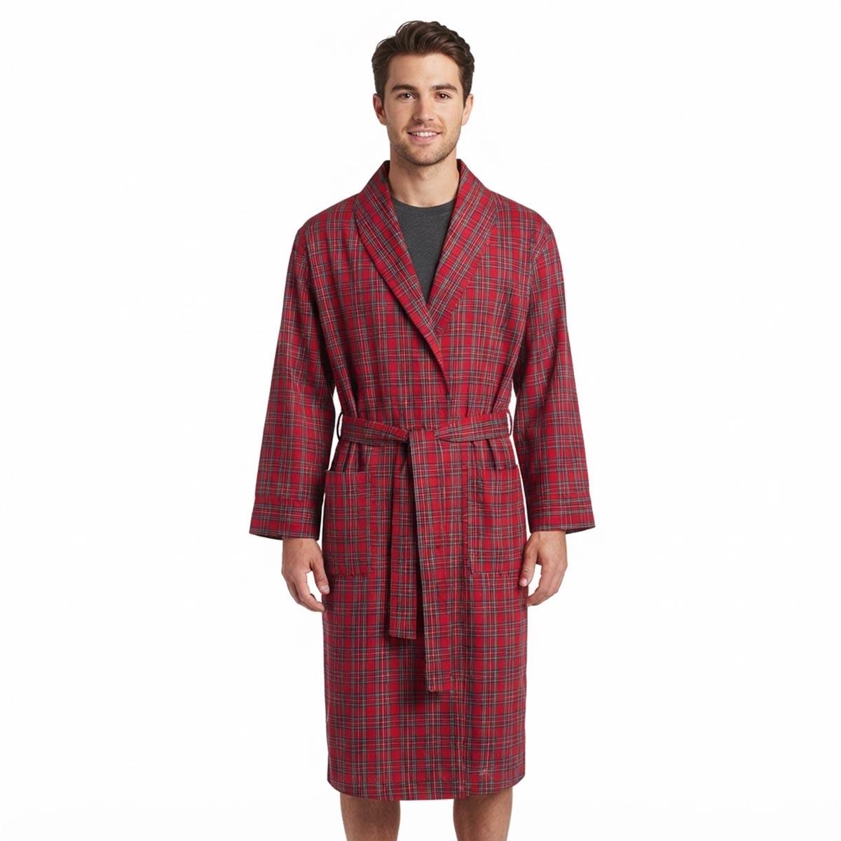 Mens Hanes(R) Ultimate Plaid Woven Robe