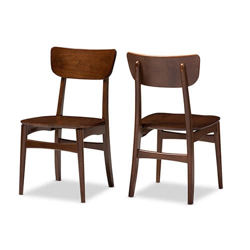 Baxton Studio Netherlands Wood Dining Set of 2 Side Chairs