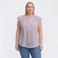 Plus Size Architect(R) Cap Sleeve Lace Button Front Blouse - image 1