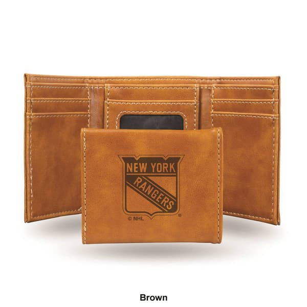 Mens NHL New York Rangers Faux Leather Trifold Wallet
