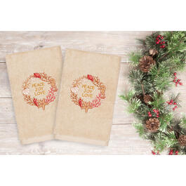 Set of 2 WINTER GARDEN Floral & Joy Cardinal Christmas Kitchen Towels by  Kay Dee Designs