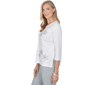 Womens Alfred Dunner Vail Pearl Snowflake Embroidered Blouse - image 4