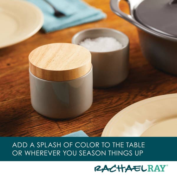 Rachael Ray 2pc. Ceramic Stacking Spice Box Set w/Lid-Grey