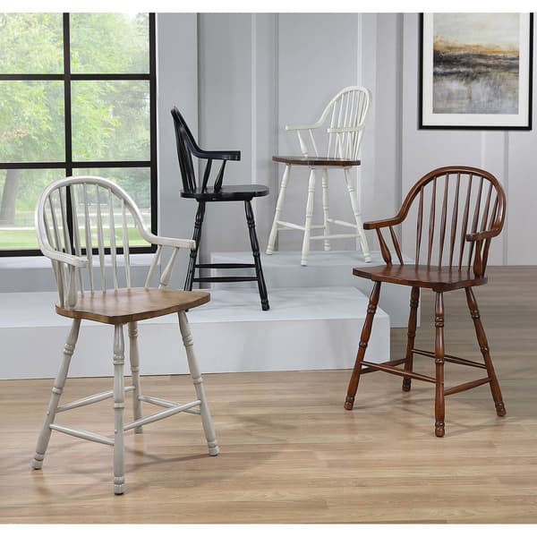 Besthom Black Cherry Selections High Back Bar Stools - Set of 2