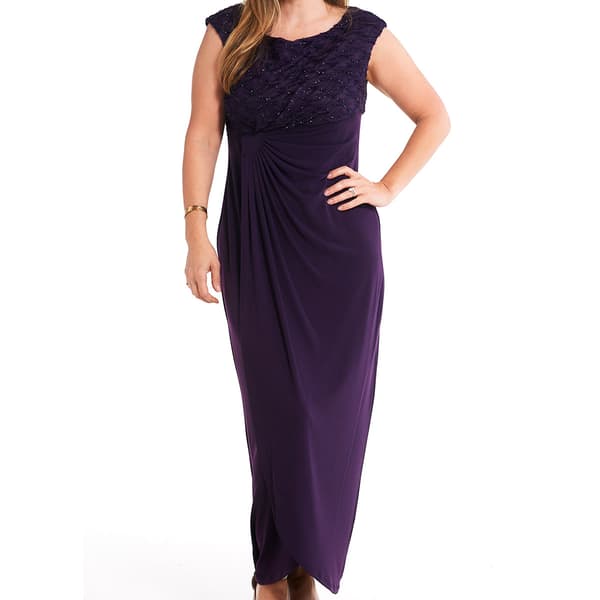 Petite Connected Apparel Sleeveless Eyelash Top Maxi Dress